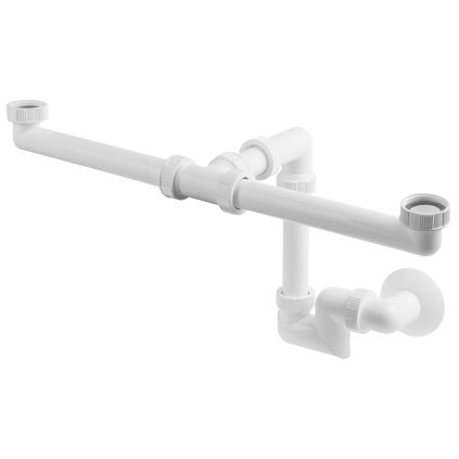 Bruckner, Mosdószifon dupla mosdóhoz, 1 "1/4, hulladék 40 mm, fehér, 151.132.0