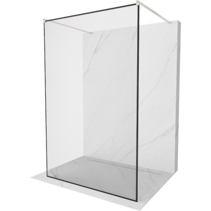 Mexen Kioto, Walk-In zuhany paraván 160 x 200 cm, 8 mm üveg fekete mintás, csiszolt acél profil, 800-160-002-97-70