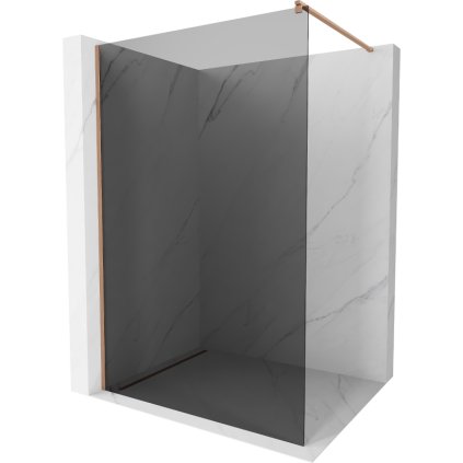 Mexen Kioto, Walk-In zuhany paraván 70 x 200 cm, 8mm szürke üveg, réz matt profil, 800-070-101-65-40