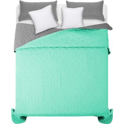 481250 tutumi diamante obojstranny presivany prehoz na postel 220x240 cm svetla seda zelena naz 00714
