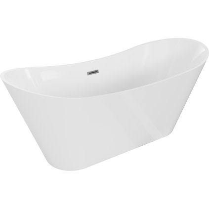 Mexen Celia, szabadon álló kád 170 x 75 cm, fehér, szálcsiszolt grafit túlfolyó, 52331707500-95