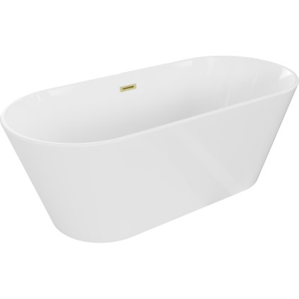 477551 mexen flavia volne stojaca vana 150 x 75 cm biela zlaty matny prepad 54031507500 55