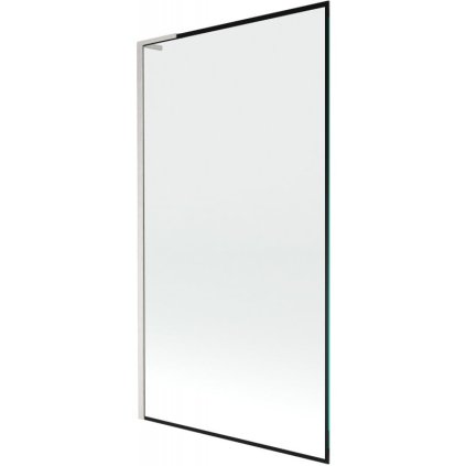 Mexen Next L, 1 szárnyú kádparaván 100 x 150 cm, 6mm átlátszó üveg-fekete mintás, 6mm átlátszó üveg, csiszolt acél profil, 895-100-000-03-70-97