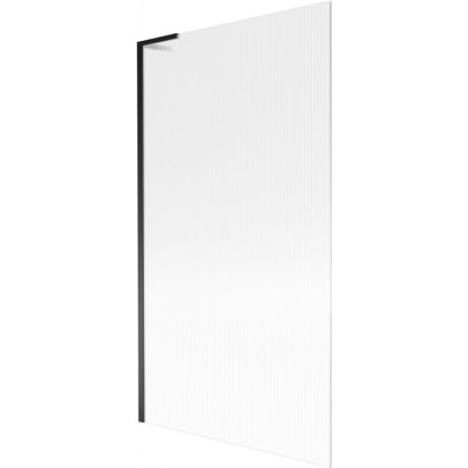 Mexen Next L, 1 szárnyú kádparaván 100 x 150 cm, 6 mm-es üveg bordás mintával, fekete profil, 895-100-000-03-09-70