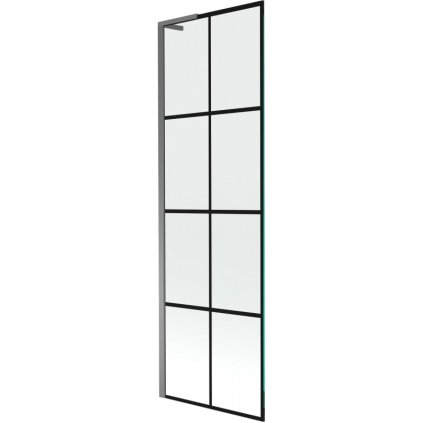 Mexen Next L, 1 szárnyas kádparaván 60 x 150 cm, 6mm átlátszó üveg-fekete mintás, grafit profil, 895-060-000-03-77-95