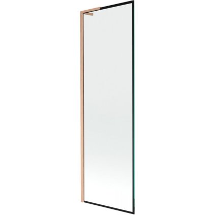 Mexen Next L, 1 szárnyas kádparaván 60 x 150 cm, 6mm átlátszó üveg-fekete mintás, rézprofil, 895-060-000-03-70-65
