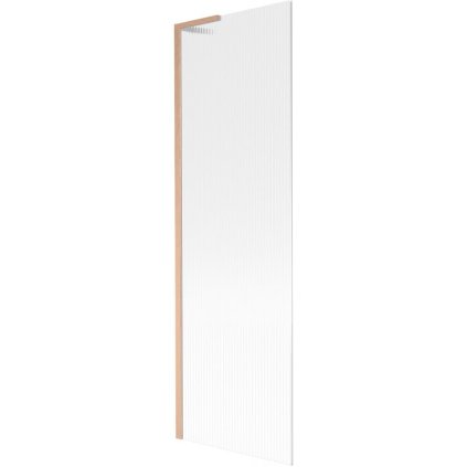 Mexen Next L, 1 szárnyú kádparaván 60 x 150 cm, 6 mm-es üveg bordás mintával, rézprofil, 895-060-000-03-09-65