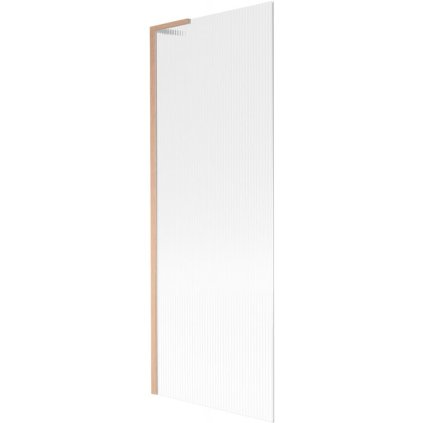 Mexen Next L, 1 szárnyú kádparaván 70 x 150 cm, 6 mm-es üveg bordás mintával, rézprofil, 895-070-000-03-09-65