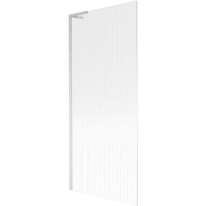 Mexen Next L, 1 szárnyú kádparaván 80 x 150 cm, 6 mm-es üveg bordás mintával, 6 mm-es átlátszó üveg, csiszolt acél profil, 895-080-000-03-09-97