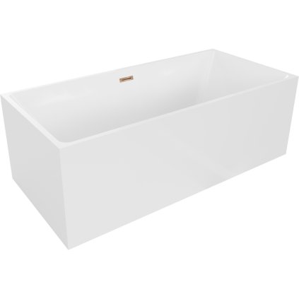 Mexen Nita, szabadon álló kád 170 x 80 cm, fehér, rózsaszín arany túlfolyó, 52091708000-60