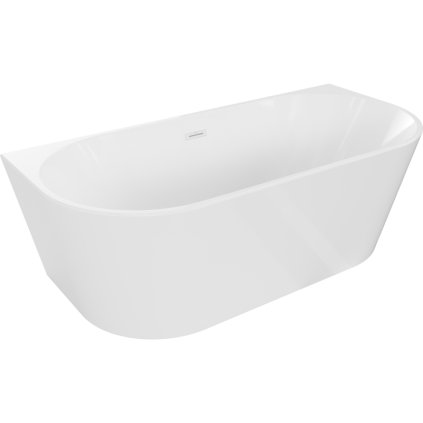 Mexen Oval, szabadon álló fali kád 150 x 75 cm, fehér, fehér túlfolyó, 52671507500-20