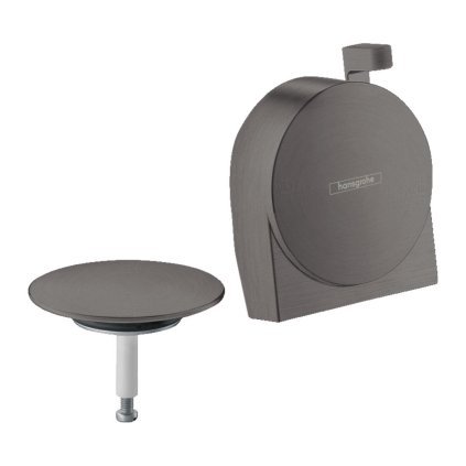 Hansgrohe Exafill S, fürdőkád felső készlet, lefolyó és túlfolyó készlet, szálcsiszolt fekete króm, HAN-58117340