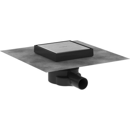 Hansgrohe RainDrain Point, teljes padlólefolyó készlet 150x150 csempéhez, szálcsiszolt rozsdamentes acél, HAN-56249800
