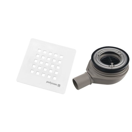 Polysan, TRENECA kádszifon, nyílás 90mm, DN40, fehér szőnyeg, 84999.10