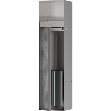 Hansgrohe XtraStoris Rock, beépített WC kefe WC papír tartóval, rozsdamentes acél, HAN-56062800
