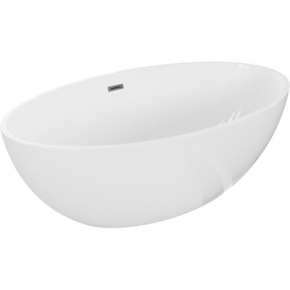 Mexen Nike, szabadon álló fürdőkád 175 x 100 cm, fehér, grafitmatt talajtúlfolyó, 54071751000-66