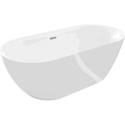 Mexen Roxy, szabadon álló kád 170 x 80 cm, fehér, króm túlfolyó, 51201708000-01