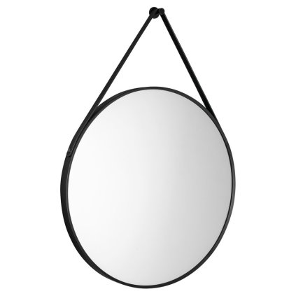 Aqualine, STAGO kör tükör bőrszíjjal, átmérő 60cm, fekete szőnyeg, SG065