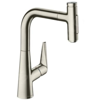 Hansgrohe Talis Select M51, mosogató csaptelep M5117-H220 kihúzható spray-vel, sBOX, rozsdamentes acél, HAN-73868800