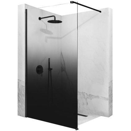 491660 rea aero ombre sprchova zastena walk in 100x195 cm 8mm cire sklo s ciernym vzorom cierny matny profil rea k2460