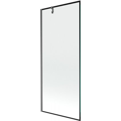 Mexen Next, 1 szárnyas kádparaván 80 x 150 cm, 6mm átlátszó üveg - fekete mintás, szálcsiszolt grafit, 895-080-000-00-70-66