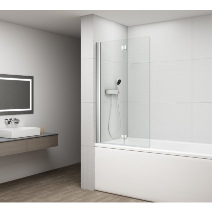 Polysan, ROTA összecsukható kádparaván 900mm, átlátszó üveg, FA900