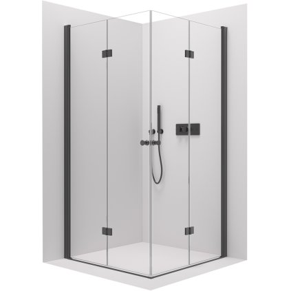 416119 6 cerano volpe duo sprchovaci kut so skladacimi dverami 90 dvere x 90 dvere 6mm cire sklo cierny profil cer cer 427384