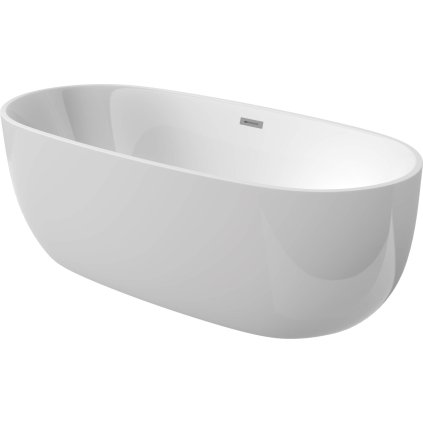 Deante Alpinia, falhoz szabadon álló sarokkád 160x75 cm, jobb, fehér fényes, DEA-KDU_016W