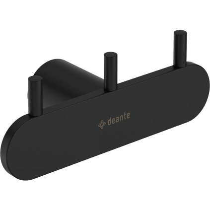 Deante Round, fürdőszobai 3 horog törölközőhöz, fekete matt, DEA-ADR_N131