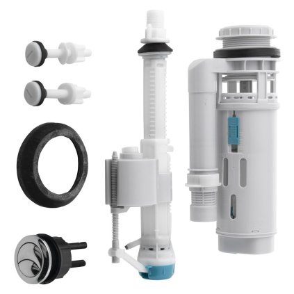 Aqualine, DUAL öblítőkészlet dupla gombbal, alsó töltet 1/2", króm, NDPS8812-01