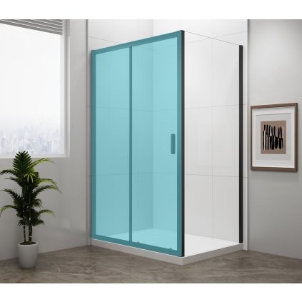 Polysan, EASY BLACK zuhany oldalfal 700mm, átlátszó üveg, EL3115B