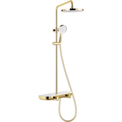 Mexen Axis, zuhanygarnitúra üvegpolccal, arany fényes-fehér, 78112-25