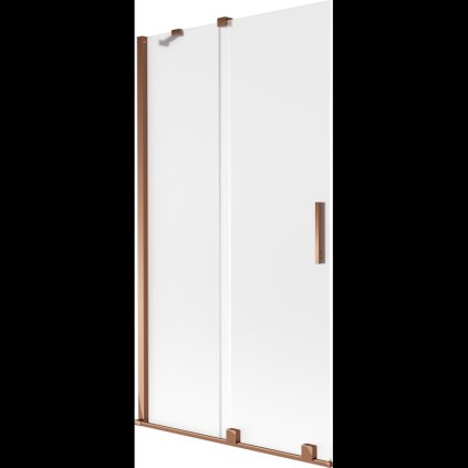 Mexen Velar, 2 szárnyas eltolható kádparaván 100 x 150 cm, 8 mm-es matt üveg, rózsaszín arany, 896-100-000-31-60