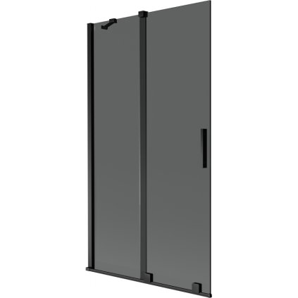 Mexen Velar, 2 szárnyas eltolható kádparaván 100 x 150 cm, 8mm szürke üveg, fekete matt, 896-100-000-41-70