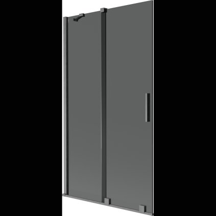 Mexen Velar, 2 szárnyas eltolható kádparaván 100 x 150 cm, 8mm szürke üveg, polírozott grafit, 896-100-000-41-66