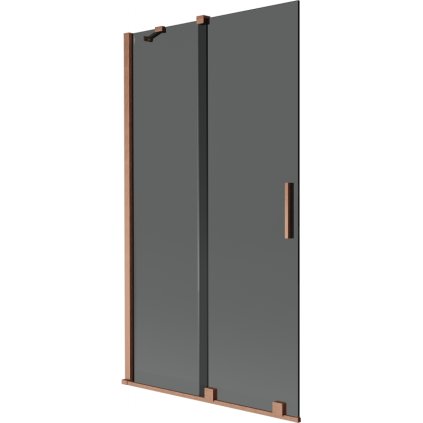 Mexen Velar, 2 szárnyas eltolható kádparaván 100 x 150 cm, 8mm szürke üveg, rézmatt, 896-100-000-41-65