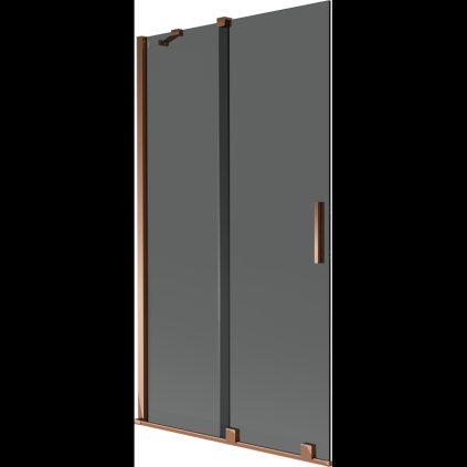 Mexen Velar, 2 szárnyas eltolható kádparaván 100 x 150 cm, 8mm szürke üveg, rózsaszín arany, 896-100-000-41-60