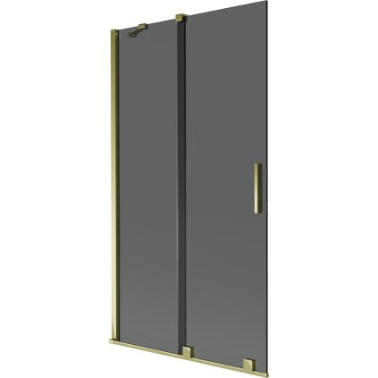 Mexen Velar, 2 szárnyas eltolható kádparaván 100 x 150 cm, 8mm szürke üveg, arany fényes, 896-100-000-41-50