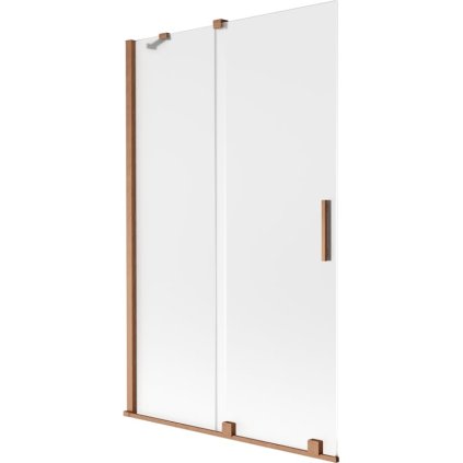 Mexen Velar, 2 szárnyas eltolható kádparaván 110 x 150 cm, 8 mm mattüveg, rézmatt, 896-110-000-31-65