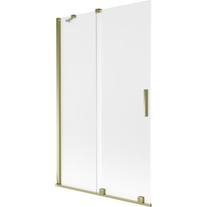 Mexen Velar, 2 szárnyas eltolható kádparaván 110 x 150 cm, 8 mm-es mattüveg, arany fényes, 896-110-000-31-50