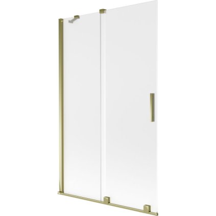 Mexen Velar, 2 szárnyas eltolható kádparaván 110 x 150 cm, 8 mm-es mattüveg, arany fényes, 896-110-000-31-50
