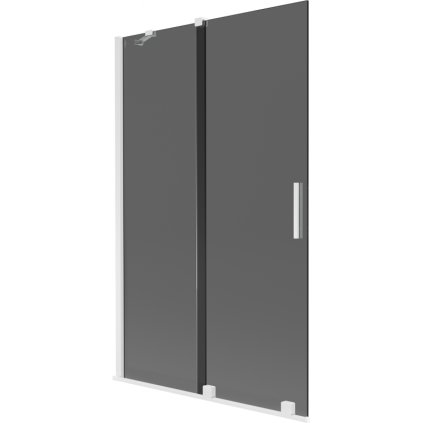 Mexen Velar, 2 szárnyas eltolható kádparaván 110 x 150 cm, 8mm szürke üveg, fehér matt, 896-110-000-41-20