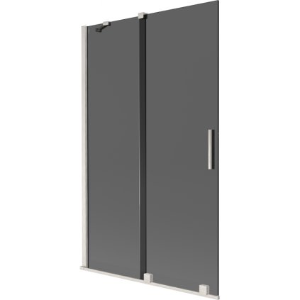 Mexen Velar, 2 szárnyas eltolható kádparaván 110 x 150 cm, 8mm szürke üveg, csiszolt acél, 896-110-000-41-97