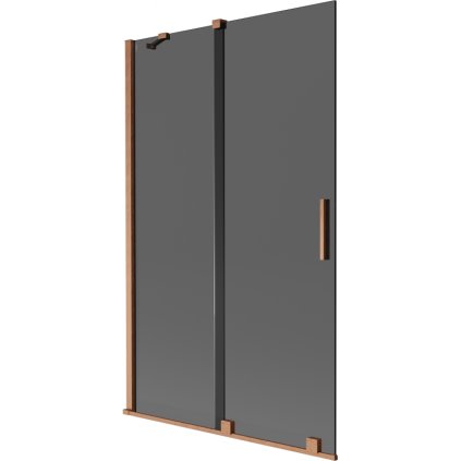 Mexen Velar, 2 szárnyas eltolható kádparaván 110 x 150 cm, 8mm szürke üveg, rézmatt, 896-110-000-41-65