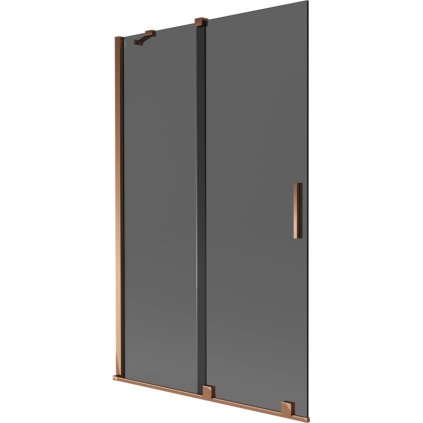 Mexen Velar, 2 szárnyas eltolható kádparaván 110 x 150 cm, 8mm szürke üveg, rózsaszín arany, 896-110-000-41-60