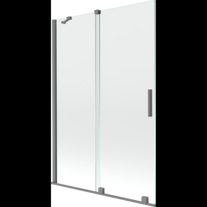 Mexen Velar, 2 szárnyas eltolható kádparaván 120 x 150 cm, 8mm átlátszó üveg, polírozott grafit, 896-120-000-01-95