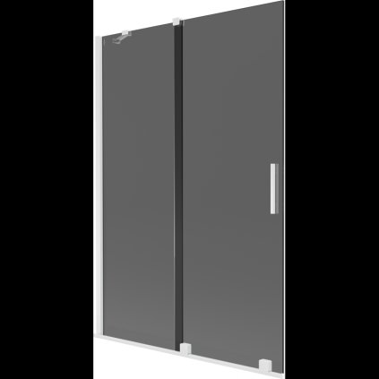 Mexen Velar, 2 szárnyas eltolható kádparaván 120 x 150 cm, 8mm szürke üveg, fehér matt, 896-120-000-41-20