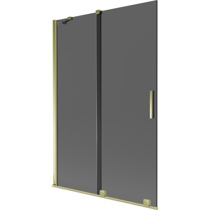 Mexen Velar, 2 szárnyas eltolható kádparaván 120 x 150 cm, 8mm szürke üveg, arany fényes, 896-120-000-41-50