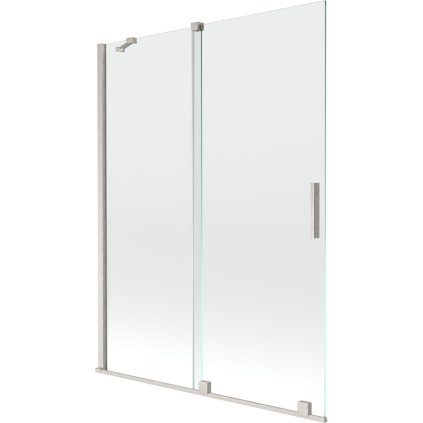 Mexen Velar, 2 szárnyas eltolható kádparaván 130 x 150 cm, 8mm átlátszó üveg, csiszolt acél, 896-130-000-01-97