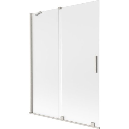 Mexen Velar, 2 szárnyas eltolható kádparaván 130 x 150 cm, 8 mm-es mattüveg, csiszolt acél, 896-130-000-31-97